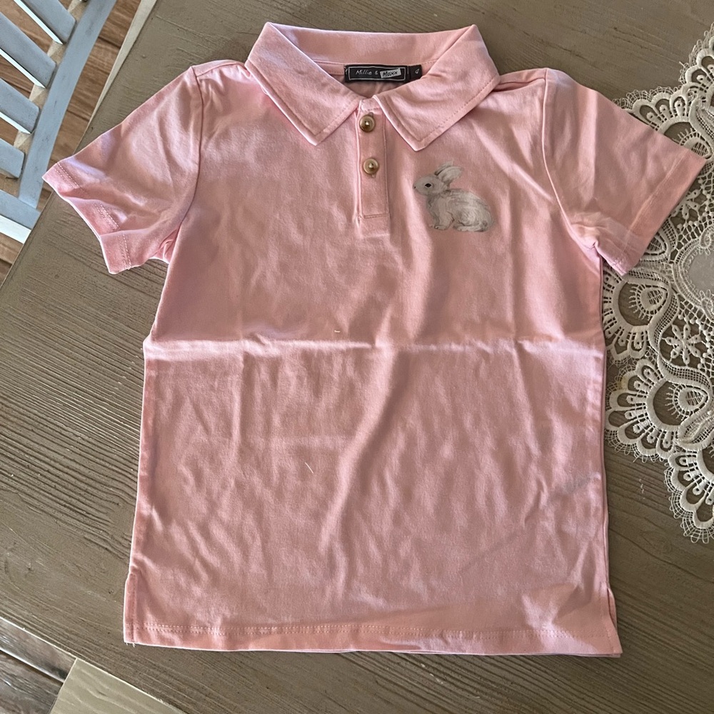 Millie & Maxx Boys Easter Rabbit Polo
